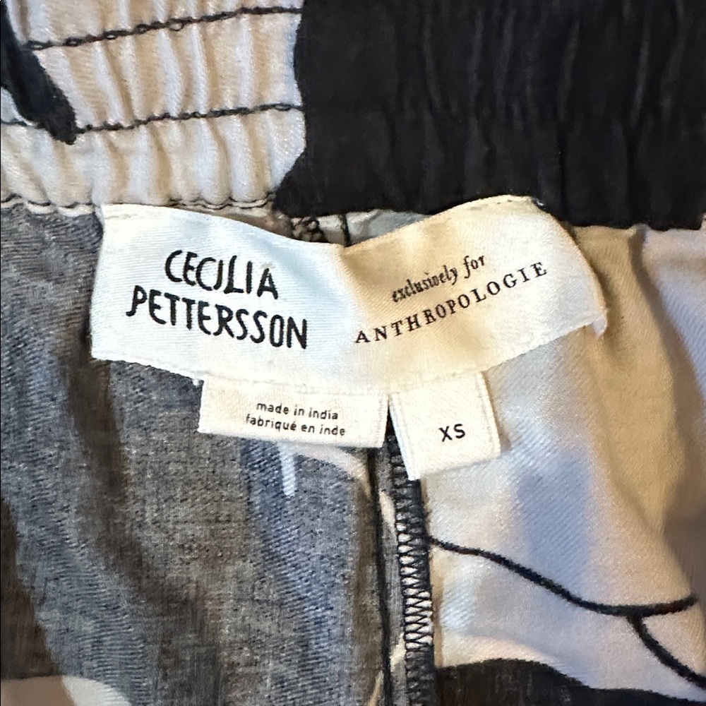 Anthropologie Cecilia Pettersson Swan Print Flannel Lounge Pajama Pants XS - Picture 4 of 8